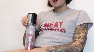 Ink-Stained Punk Amateur's Solo Masturbation & Fucking His Favorite Sex Toy