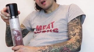 Ink-Stained Punk Amateur's Solo Masturbation & Fucking His Favorite Sex Toy