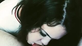 Explosive Blowjob - Petite Brunette Teen Swallows Huge Load In Her Throat
