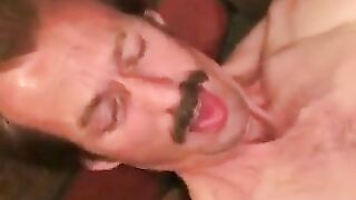 Mustached Hunk Jerks Off Before Blowing A Massive Load