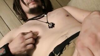 Dreadlocks Guy Jacking Off His Thick Straight Dick