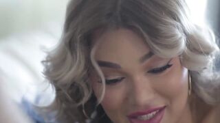 Blondes Blow Best - Two Hot Bombshell Babes Share A Hunk With Passionate Fellatio
