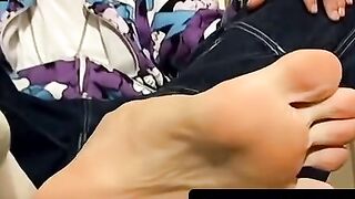 barely legal Foot Lover - Solo Masturbation with Feet & Toes + cumshot