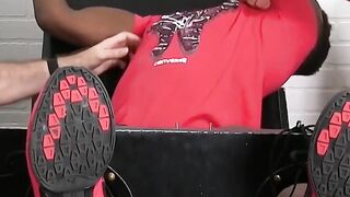 Erotic Threesome - Black Beauties Bondage Babe Fucked Hard By Two Hunks