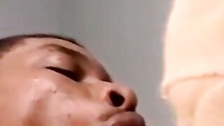 Big Black Dick Servicing White Twinks in Threesome Action
