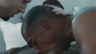 Interracial Anal Threesome - Black Girl Sandwich Fucked Hard By White Guys