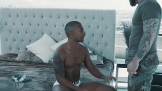 Interracial Anal Threesome - Black Girl Sandwich Fucked Hard By White Guys