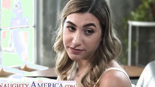 Sexual America - sexy blonde with pierced nipples fucks big black cock