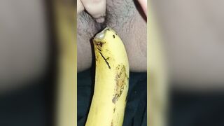 indian chick having fun with banana