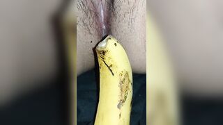 indian chick having fun with banana