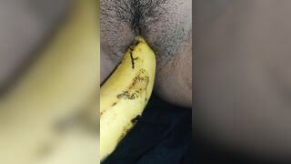 indian chick having fun with banana