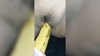 indian chick having fun with banana