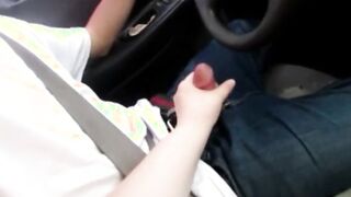 Made Him Cum Quickly With a Hand Job While Driving