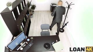 LOAN4K. Blonde girl’s agreement with the bank leads to insane sex