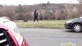 Desperate To Peeing Hot Does It Into Outdoor