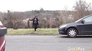Desperate To Peeing Hot Does It Into Outdoor