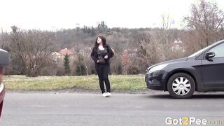Desperate To Peeing Hot Does It Into Outdoor