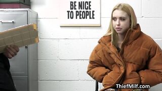 Blonde teenagers and cougar sucking off officers penis