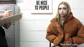 Blonde teenagers and cougar sucking off officers penis