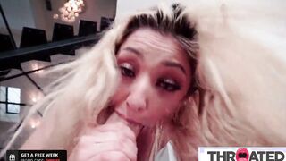 Throated - Slim Crazy Hot Blonde Swallows A Big Dick