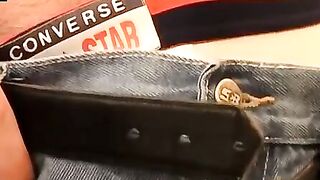 Hunk's Hot Jockstrap Jerkoff Session - Close-Up View Of Big Dick