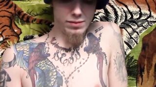 Skinny Straight Thug Solo Strokes & Blasts A Huge Load Of Hot Jizz!