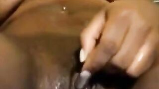 Ebony Camgirl's POV Masturbation Session with Dildo Riding & Close-ups
