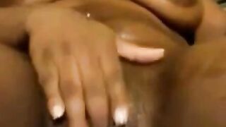 Ebony Camgirl's POV Masturbation Session with Dildo Riding & Close-ups