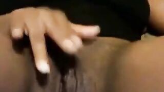 Ebony Camgirl's POV Masturbation Session with Dildo Riding & Close-ups