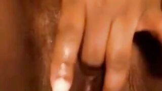 Ebony Camgirl's POV Masturbation Session with Dildo Riding & Close-ups