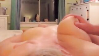 Big Boob Babe Shows Off Her Massive Breasts in Home Video