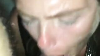 Interracial Cougar Sucks barely legal Black Stud - POV