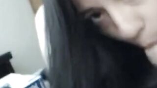 Long Haired Babe Gives Blowjob in Erotic Artistic Manner