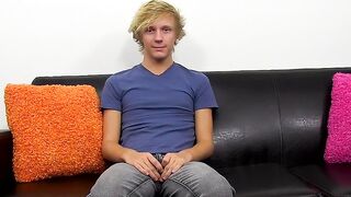 Twinks' Big Penis Strokes to Glory in Interview Setting