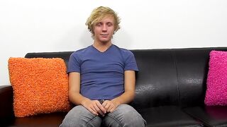 Twinks' Big Penis Strokes to Glory in Interview Setting