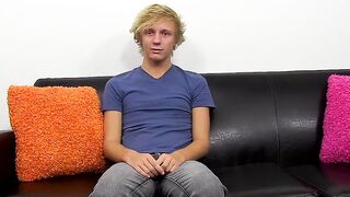 Twinks' Big Penis Strokes to Glory in Interview Setting