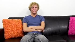 Twinks' Big Penis Strokes to Glory in Interview Setting