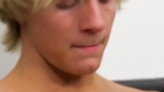 Twinks' Big Penis Strokes to Glory in Interview Setting