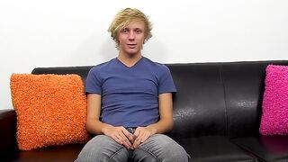 Twinks' Big Penis Strokes to Glory in Interview Setting