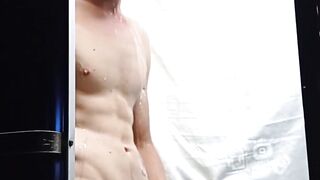 Dominant Domincano Hunk Shower Jerks Off - Solo Male Masturbation