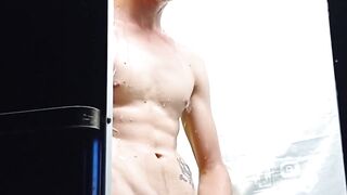 Dominant Domincano Hunk Shower Jerks Off - Solo Male Masturbation