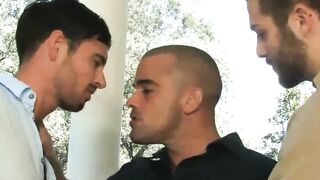 Threesome Frenzy - Older Men Share Hot barely legal Twinks