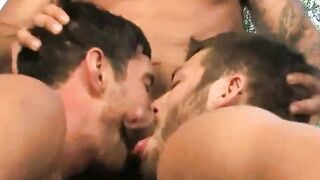 Threesome Frenzy - Older Men Share Hot barely legal Twinks