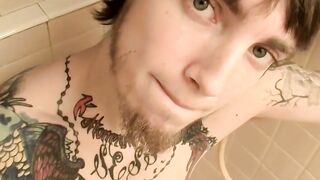 Straight-GuysExposed - Straight Guy Shows Off His Ink & Hard Dick