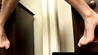 Hot Daddy Bear's Bare Feet Jerkoff & Footjob - Old Man Fucks Himself