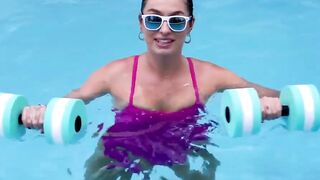 Sexy Poolside Workout - Hot Blonde Rides Big Dick & Gets A Facial