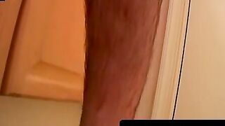 Steamy Shower Scene - Hunk's Feet Get Covered In Hot Load Of Semen