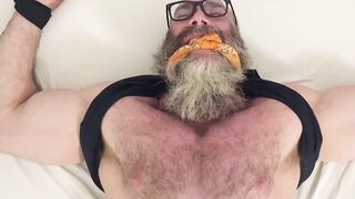 Beard-Tugged Muscle Hunk Enduring Foot Torments in Bondage Fisting Fantasy