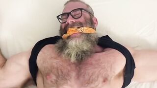 Beard-Tugged Muscle Hunk Enduring Foot Torments in Bondage Fisting Fantasy