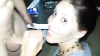 Poolside Public BJ with Steamy Eyes & Facial Finish - Sexy Redhead Amateur